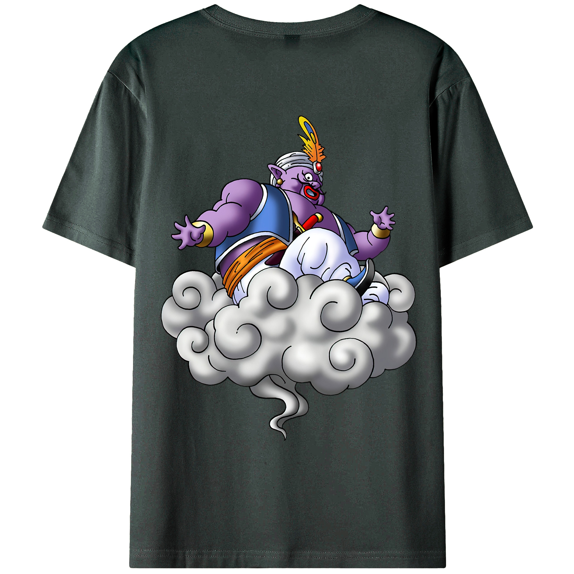 （画像用） ドラゴンクエスト Doragon Kuesuto Dragon Quest 綿100％ メンズ半袖Tシャツ（バックプリント） 通気性